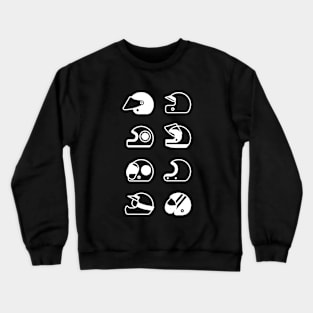 Illustration of stylized black and white motorcycle helmet Crewneck Sweatshirt